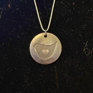 Silver Love Bird Dove Pendant Necklace